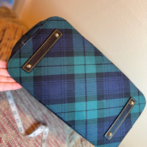 Dooney & Bourke Navy and Teal Plaid Tote - Picture 6 of 12